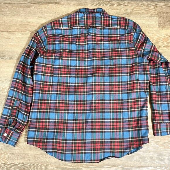 Polo Ralph Lauren Blue Red Performance Flannel Double Button Shirts Men's XL - Picture 10 of 12